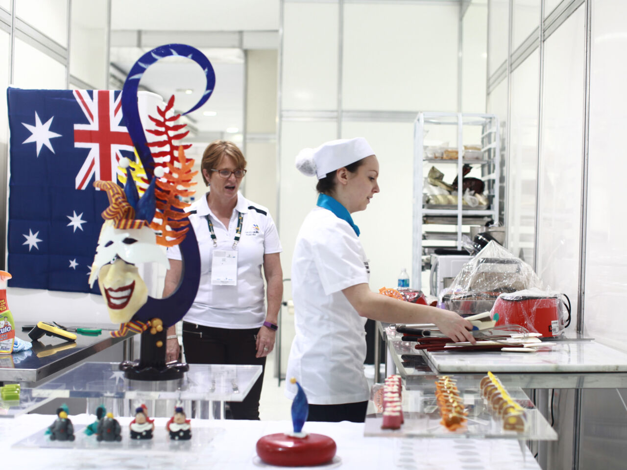 Adele Di Bella from Australia competing in Pâtisserie and Confectionery at WorldSkills Sāo Paulo 2015.