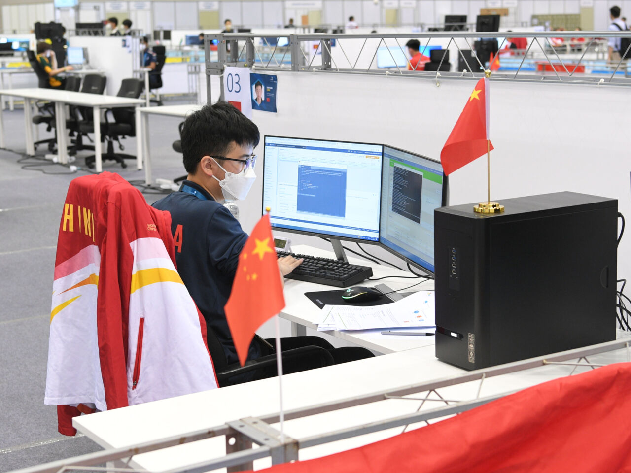 Xinyuan Chen competing in Cloud Computing at WorldSkills Competition 2022 Special Edition.